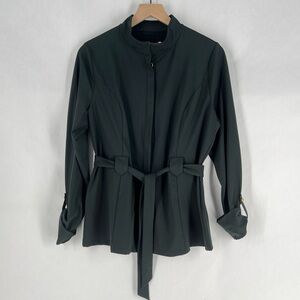 AmberNoon II llyas Utility Jacket Black Belted Button Front Jacket UPF 50 Size S